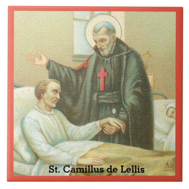 Carreau St. Camillus Comforting an Invalid (M 021) (Devant)