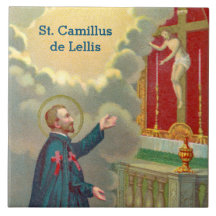 St. Camillus prier avant un crucifix (M 020)