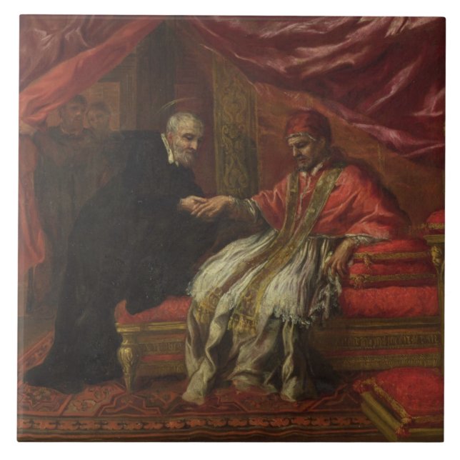 Carreau St Filippo Neri guérissant pape Clemente VIII (Devant)