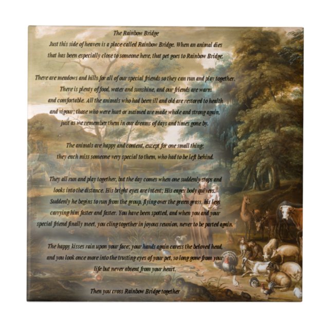 Carreau St Francis d'Assisi et du pont en arc-en-ciel (Devant)