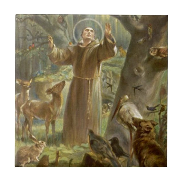 Carreau St Francis d'Assisi prêchant aux animaux (Devant)