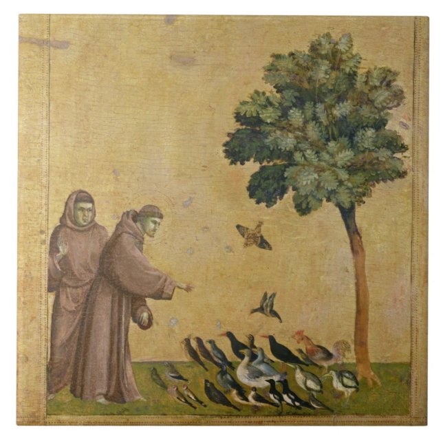 Carreau St Francis d'Assisi prêchant aux oiseaux (Devant)