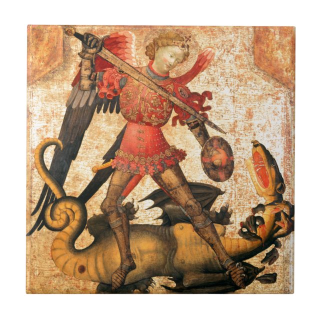 Carreau St Michael et le dragon (XVème siècle) (Devant)