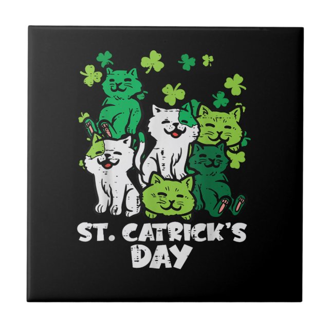 Carreau St Patricks Catricks Day Cats Saint Pattys (Devant)