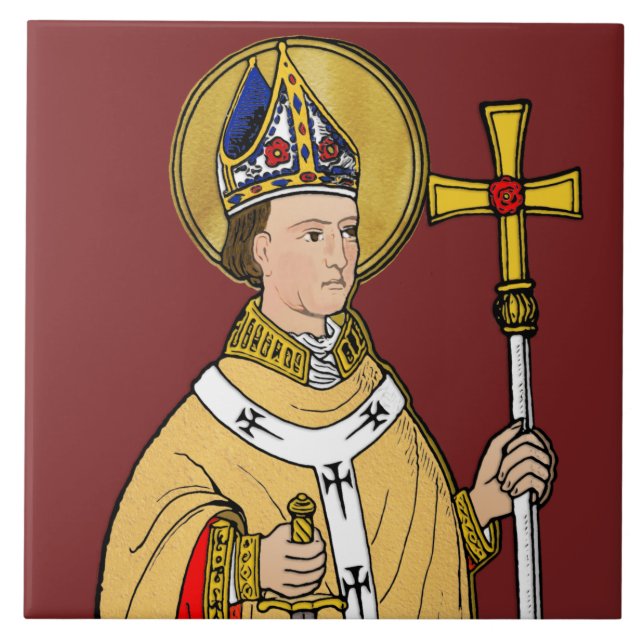 Carreau St. Thomas Becket avec Épée (M 033; Colorisée) (Devant)