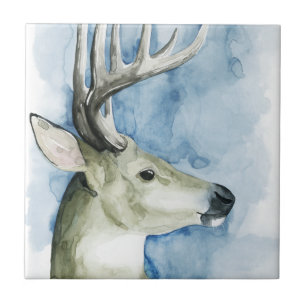 Carreau Stag errant - Aquarelle