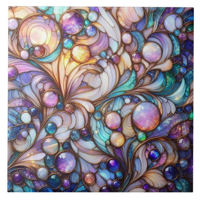 Carreau Stained glass abstract colourful (Devant)