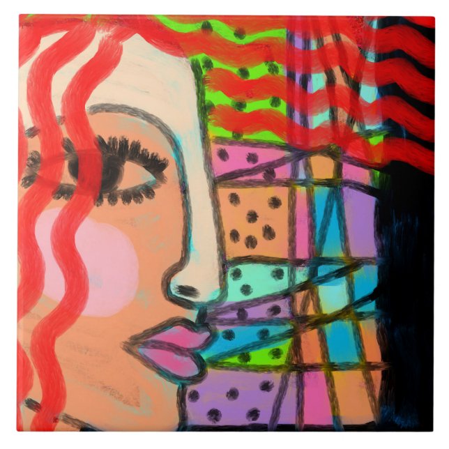 Carreau Stained Glass Abstract Digital Painting (Devant)