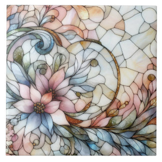 Carreau Stained glass flower motive