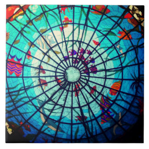 Carreau Stained glass ocean tropical fish