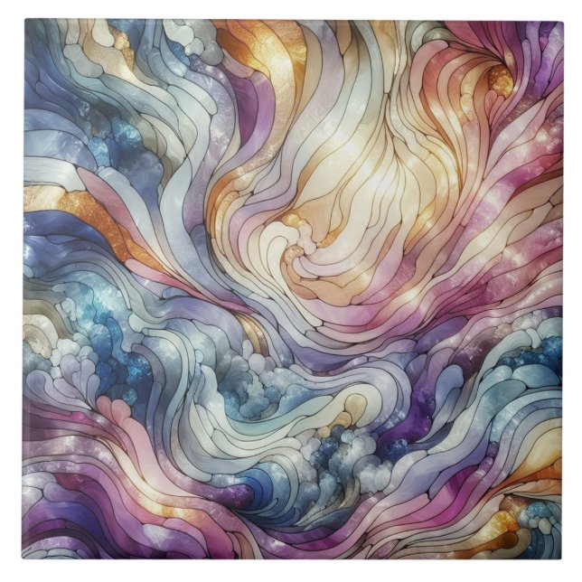 Carreau Stained glass wave (Devant)