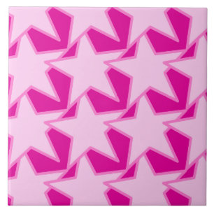 Carreau Star moderne Géométrique - rose pâle et fuchsia