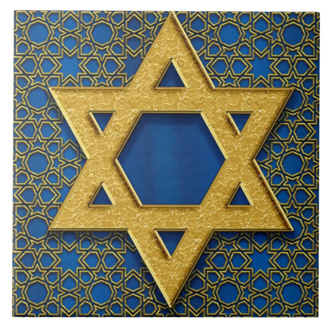 Carreau Star of David, Hanoukka Motif cadeau de vacances (Devant)