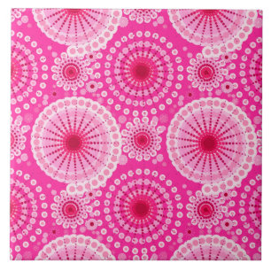 Carreau Starburbs et pinwheel, fuchsia rose & maron