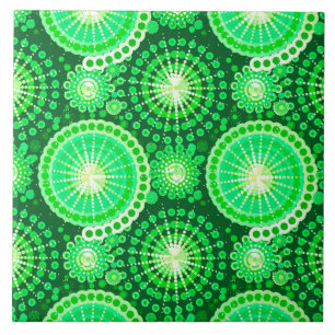 Carreau Starburds et pingwheel, vert pin foncé