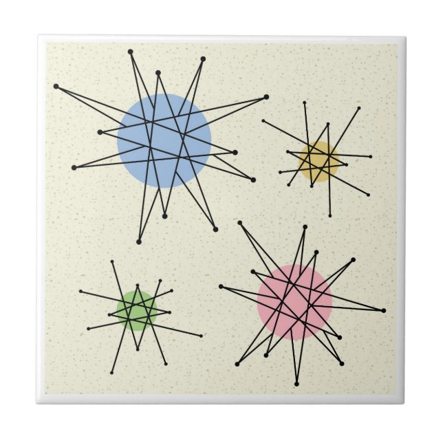 Carreau Starburst franciscain du milieu du siècle 3 (Devant)