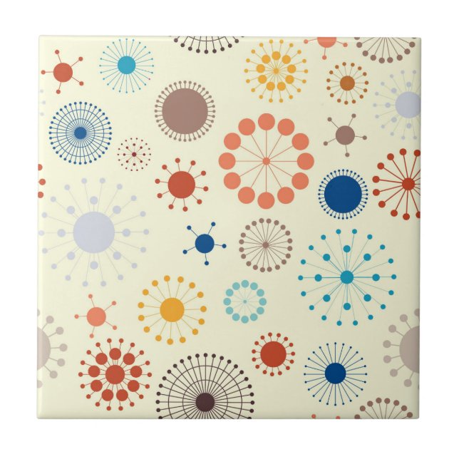 Carreau Starburst moderne du milieu du siècle (Devant)