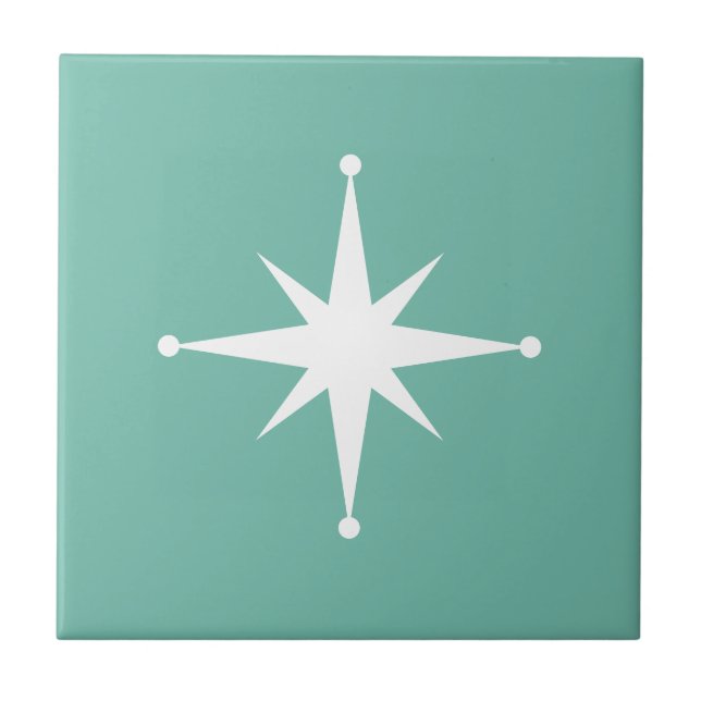 Carreau Starburst turquoise Mid Century Moderne Retro (Devant)