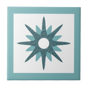 Carreau Starburst Turquoise Moderne Du Milieu Du Siècle