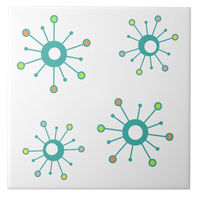 Carreau Starbursts Coloré Turquoise (Devant)