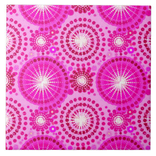 Carreau Starbursts et pinwheels, orchidée et magenta