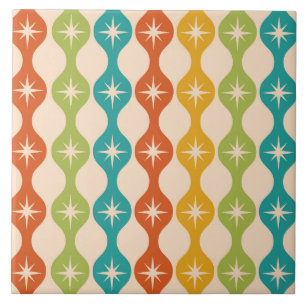 Carreau Starburts rétro du milieu du siècle sur un motif o