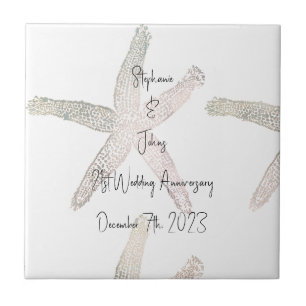 Carreau Starfish Monograms 21e anniversaire Mariage Person