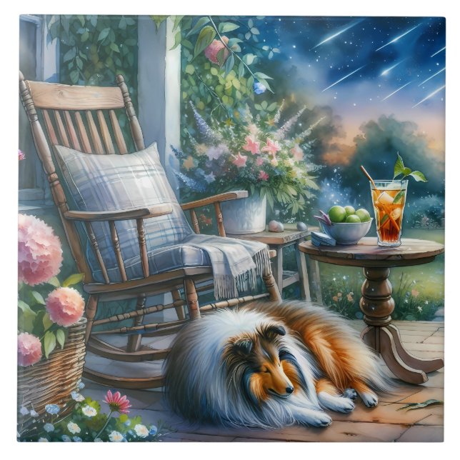 Carreau Starlit Garden Porch Sheltie Dream (Devant)