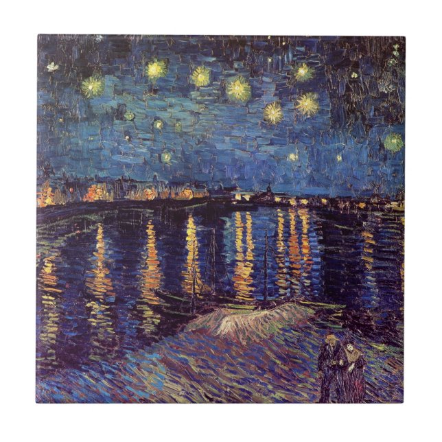 Carreau Starry Night Over the Rhone par Vincent van Gogh (Devant)