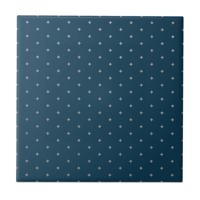 Carreau Starry Night Silver Stars Bleu (Devant)