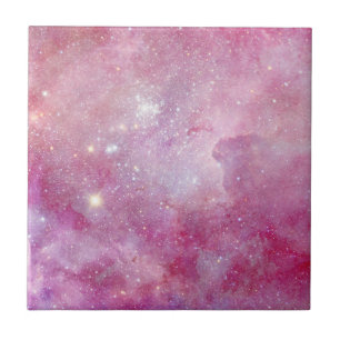 Carreau Starry Space Light Aquarelle rose Stars Galaxy