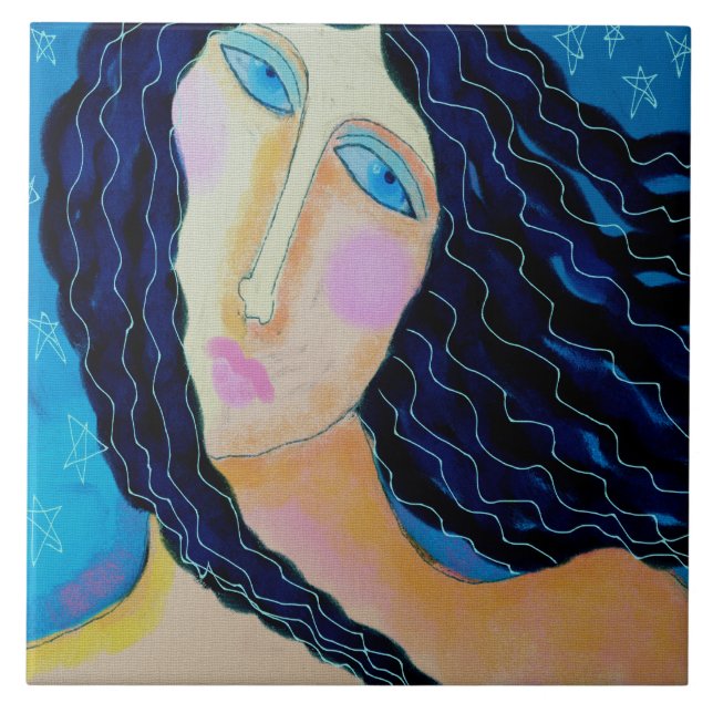 Carreau Starry Starry Night peinture numérique Abstraite (Devant)