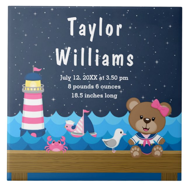 Carreau Statistiques de naissance de la Marine rose de l'o (Devant)