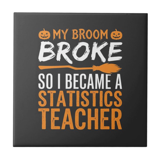 Carreau Statistiques drôles d'Halloween Professeur Broom D (Devant)