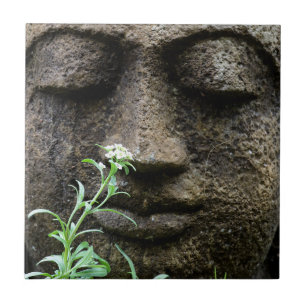 Carreau Statue de jardin en pierre avec fleur