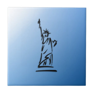 Carreau Statue de la Liberté Bleue
