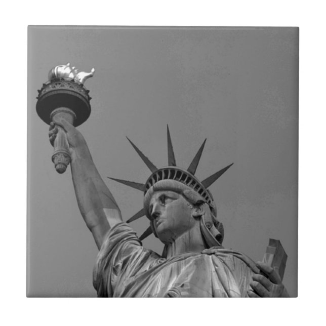 Carreau Statue noire et blanche de Liberty New York (Devant)