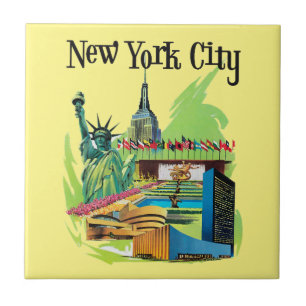 Carreau Statue vintage de New York City de la liberté Art