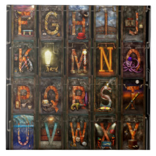 Carreau Steampunk - Alphabet - Alphabet complet