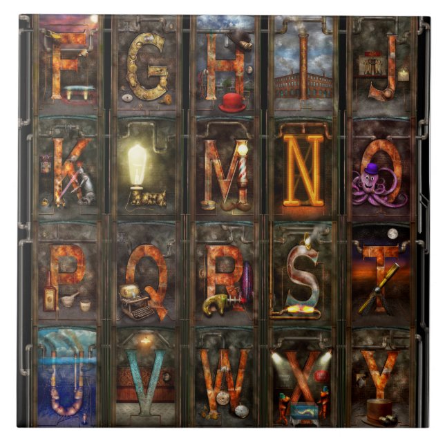 Carreau Steampunk - Alphabet - Alphabet complet (Devant)