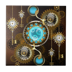 Carreau Steampunk Arrière - plan rouillé avec des lentille