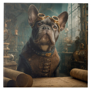 Carreau Steampunk Frenchie (Édition 2) - 15 cm x 15 cm