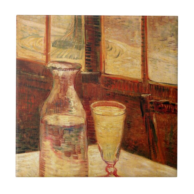 Carreau Still Life with Absinthe par Vincent van Gogh (Devant)