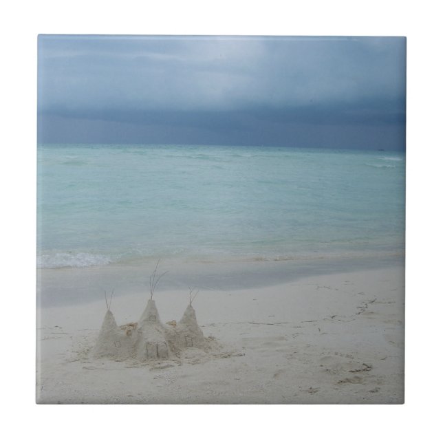 Carreau Stormy Sandcastle Beach Landscape (Devant)