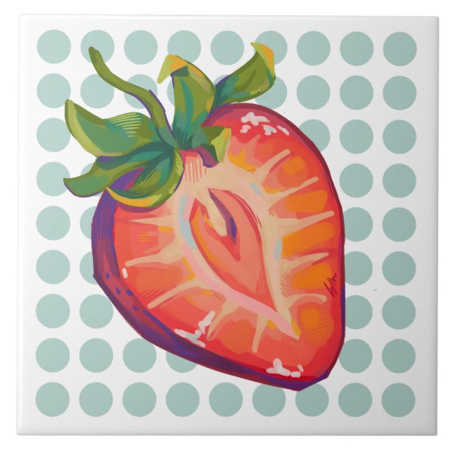 Carreau Strawberry, fraises (Devant)