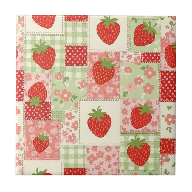 Carreau Strawberry Patchwork Picnic (4) (Devant)