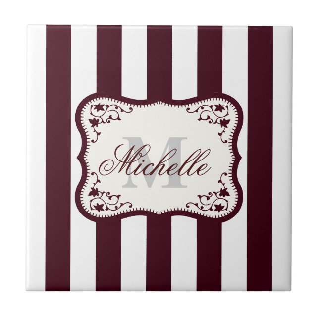 Carreau Stripes et monogrammes (Devant)