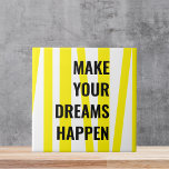 Carreau Stripes Jaunes Modernes & Faites Votre Rêve<br><div class="desc">Stripes Jaunes Modernes & Faites Votre Rêve</div>