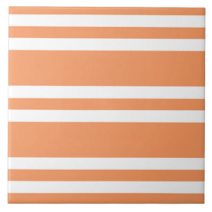 Carreau Stripes orange et blanc