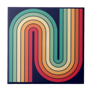 Carreau Style 1970s Arched Stripes Motif géométrique